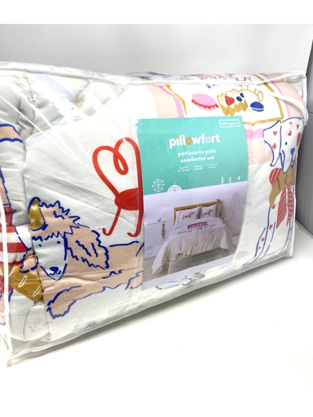 Target Full/Queen Paris Patisserie Scene Kids' Comforter Set - Pillowfort™ Dogs - Picture 10 of 14